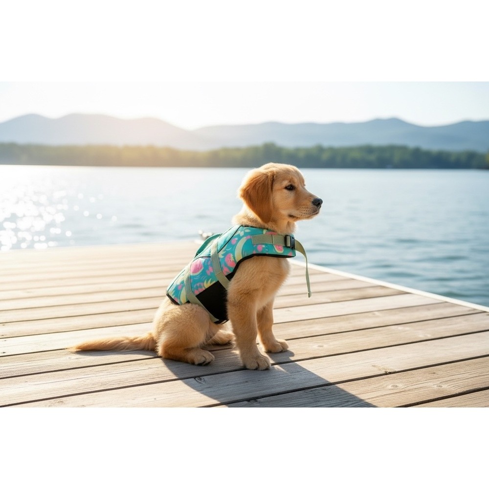 Dog Life Jacket (medium) with Rescue Handle